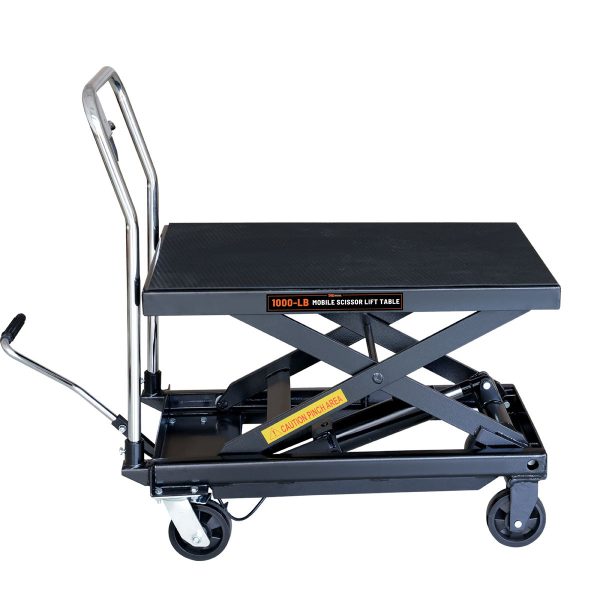 TMG Industrial 1100-lb Mobile Scissor Lift Table, 34” Lifting Height, Foot Pedal Operation, Rubber Padded Tabletop, TMG-ALS05 Online now - Image 2