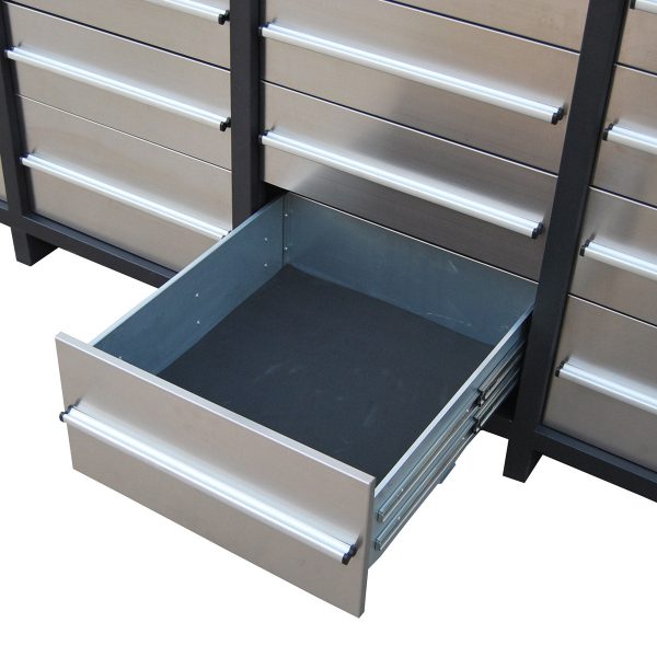 TMG Industrial Pro Series 7-Ft 22 Drawer Stainless Steel Storage Chest, Top Cabinets, All-in-One Welded Frame, Keyed Alike Locks, TMG-SC22DS Online Hot Sale - Image 5