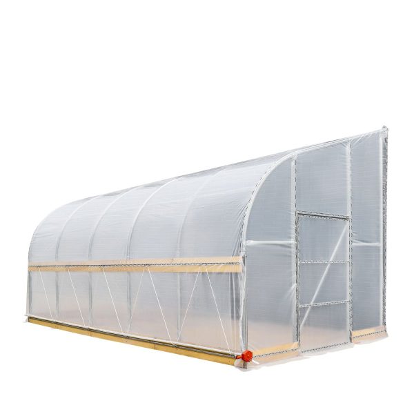 TMG Industrial 10’ x 20’ Lean-To Greenhouse Grow Tent w 6 Mil Clear EVA Plastic Film, Cold Frame, Hand Crank Roll-Up Side, 6-½’ Sidewall, TMG-GHL1020 Fashion