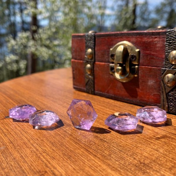 Amethyst Sacred Geometry Faceted Crystal For Sale - Image 4