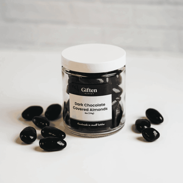 Dark Chocolate Covered Almonds - 6oz Glass Jar Online Sale