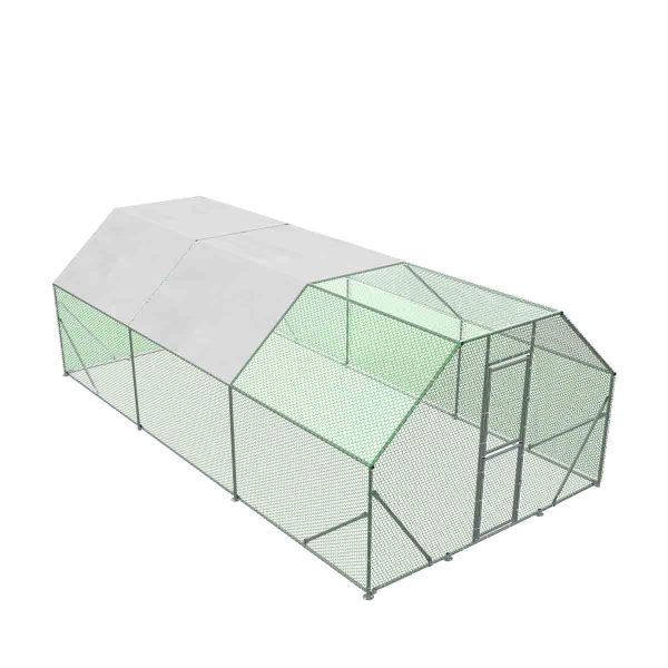 TMG Industrial 10’ x 20’ Wire Mesh Chicken Run Shelter Coop, Galvanized Steel, 200 Sq-Ft, Lockable Gate, PVC Coated Mesh, TMG-CRS1020 Online Hot Sale - Image 3