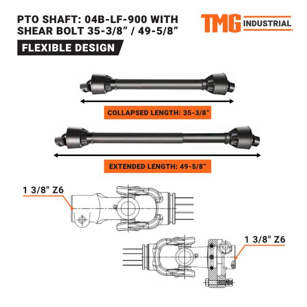 TMG Industrial 60” Side Shift Offset Flail Mower, 3-Point Hitch, 30-60 HP Tractor, PTO Drive Shaft, TMG-TFMS60 Supply - Image 3