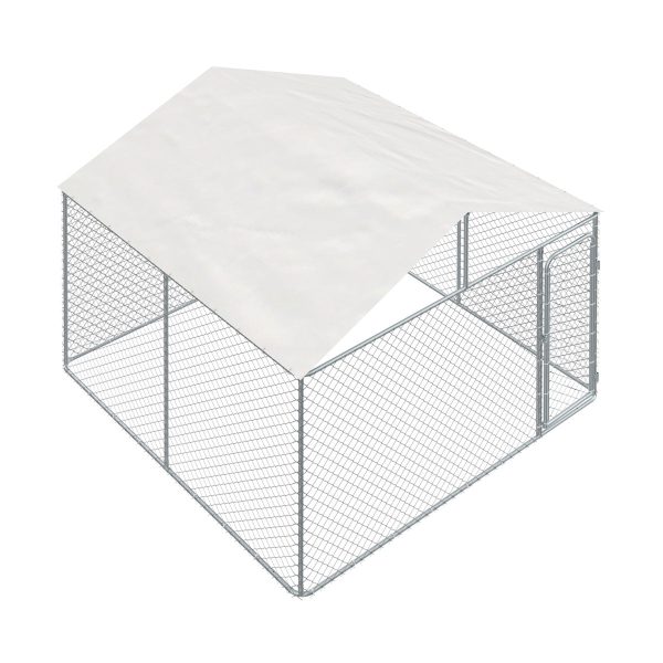 TMG Industrial 10’ x 10’ Outdoor Dog Kennel Playpen w Cover, Outdoor Dog Runner, Pet Exercise House, Lockable Gate, 6’ Chain-Link Fence, TMG-DCP1010 Hot on Sale - Image 5