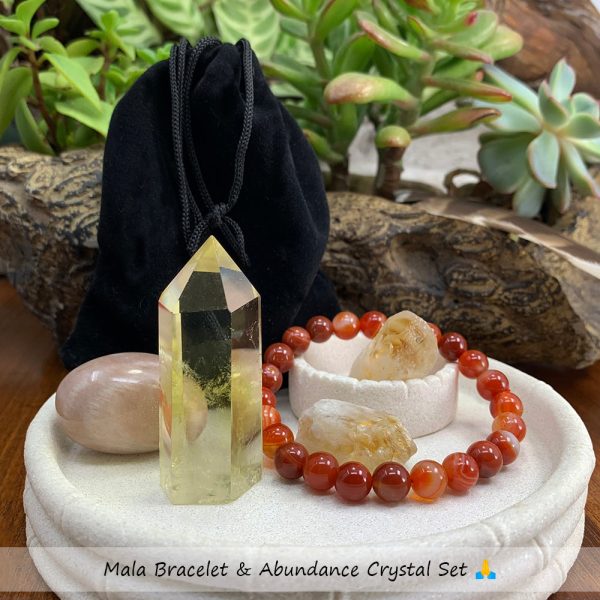 Mala Bracelet & Abundance Crystal Set 🙏 For Cheap