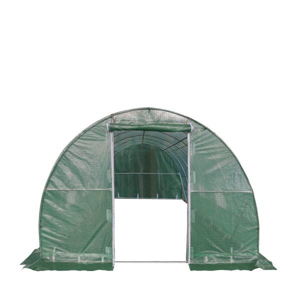 TMG Industrial 10’ x 10’ Tunnel Greenhouse Grow Tent w Ripstop Leno Cover, Cold Frame, Roll-Up Mesh Windows, Round Top Roof, TMG-GH1010R Online Hot Sale - Image 4