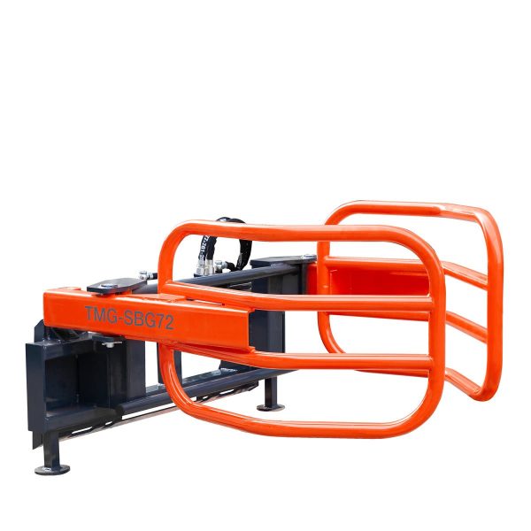 TMG Industrial 72” Skid Steer Hydraulic Round Bale Gripper Squeeze, 2500 lb Capacity, 35” Depth, Dual Kickstands, Tubular Arms, Universal Quick-Mount, TMG-SBG72 Sale - Image 2