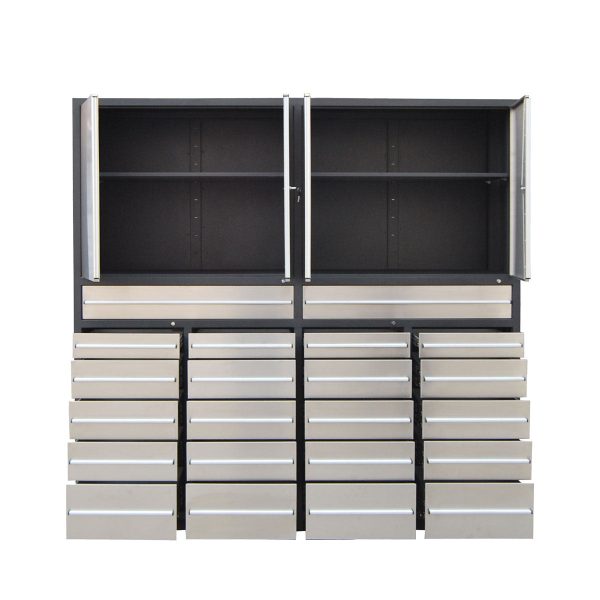 TMG Industrial Pro Series 7-Ft 22 Drawer Stainless Steel Storage Chest, Top Cabinets, All-in-One Welded Frame, Keyed Alike Locks, TMG-SC22DS Online Hot Sale - Image 4