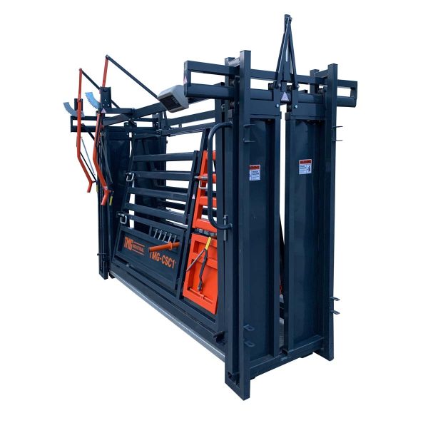 TMG Industrial 10’ Squeeze Cattle Work Chute 4500-lb Weight Scale, Side Exit, Side Squeeze, Upper Lower Swing Openings, LCD Weight Display, TMG-CSC11 Supply - Image 2