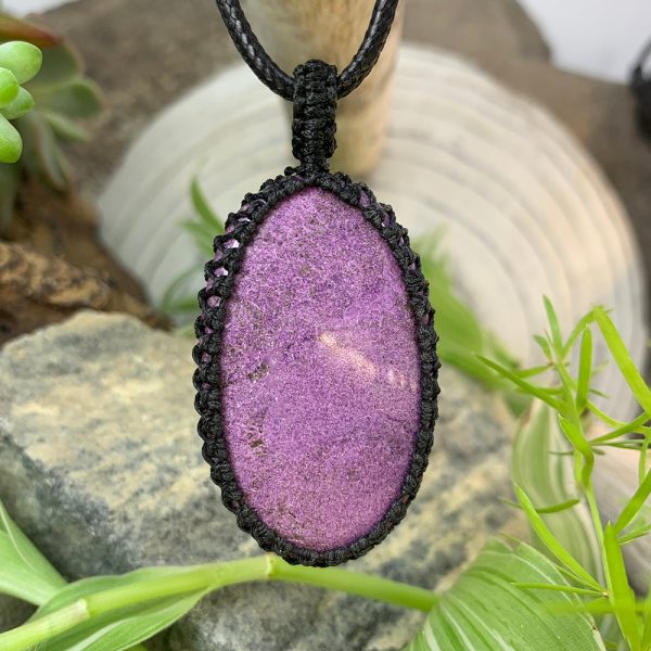 Purpurite Macramé Pendant Necklace Online Hot Sale