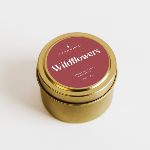 Wildflowers Gold Travel Candle For Sale - Image 2