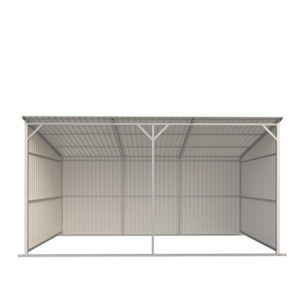 TMG Industrial 12’ x 20’ Galvanized Metal Livestock Shed, 240 Sq-Ft, 27 GA Corrugated Panels, Sliding Skid Mount, TMG-MS1220L Cheap - Image 3