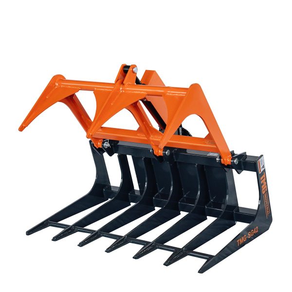 TMG Industrial 42” Mini Skid Steer Skeleton Grapple Attachment, Toro Style Mount, 24” Arm Opening, 2000 lb Weight Capacity, TMG-SG42 Hot on Sale - Image 2