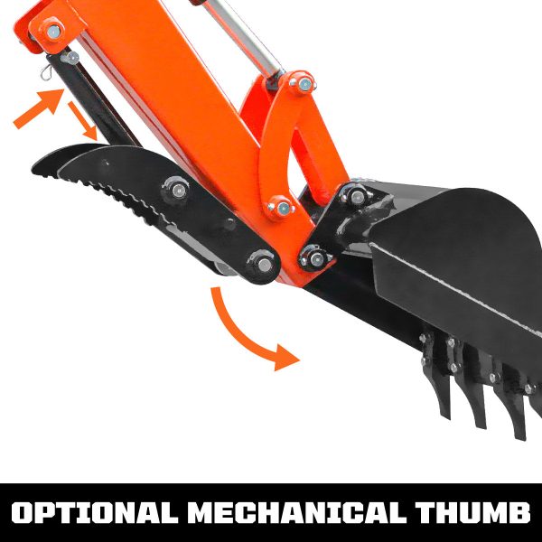 TMG Industrial 9-ft Tractor Swing Backhoe Attachment, Category 1 & 2, 180° Boom and Bucket Rotation, 15” Bucket Included, TMG-TBH90 Online now - Image 3