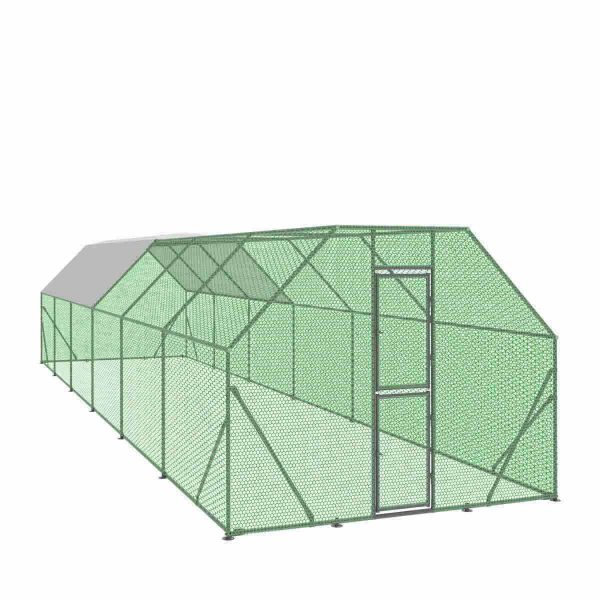 TMG Industrial 10’ x 40’ Wire Mesh Chicken Run Shelter Coop, Galvanized Steel, 400 Sq-Ft, Lockable Gate, PVC Coated Mesh, TMG-CRS1040 Hot on Sale - Image 4
