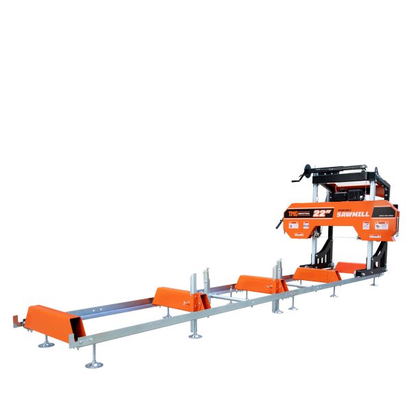 TMG Industrial 22” Portable Sawmill, 7 HP Kohler Command Pro Series Engine, 12’ Log Length, 4-Post Carriage with Saw Head Anti-tip Locking, TMG-PSM22 Fashion