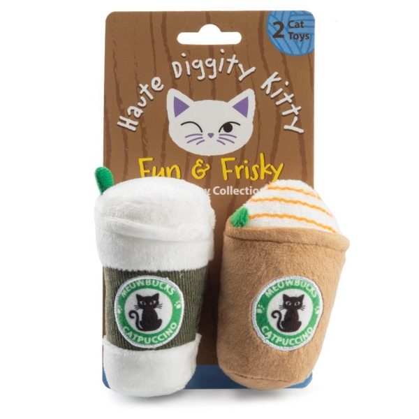 Meowbucks (2 Coffee Cups) Organic Catnip Toys Online Sale
