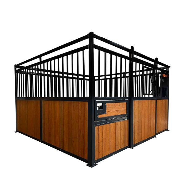 TMG Industrial 12’ Horse Stall Bamboo Panel, Vertical Bar Top, Front panel c w Window Feeder and Sliding Door, TMG-FHS13A and FHS13B Online Sale - Image 4
