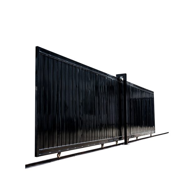 TMG Industrial 25-ft Driveway Privacy Sliding Wrought Iron Gate, Fully Welded Structure & Panels, In-Ground Rail Track, TMG-MGS25 Fashion - Image 4