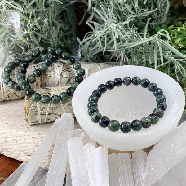 Mala Moss Agate Bracelet With Velvet Pouch Online - Image 4