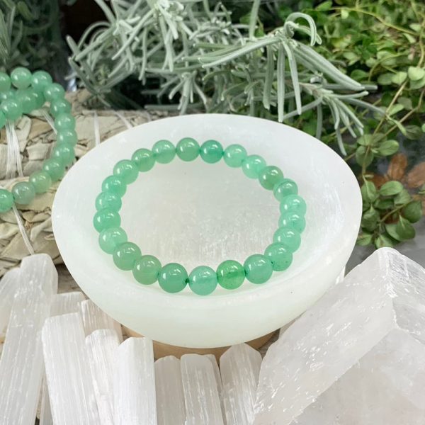Mala Green Aventurine Bracelet With Velvet Pouch Online now - Image 4