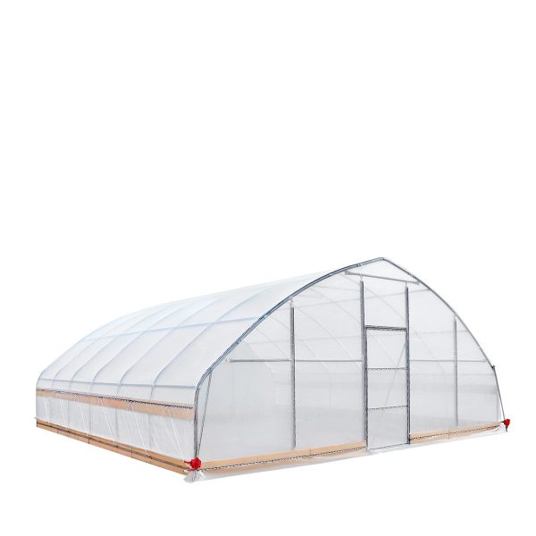 TMG Industrial 25’ x 25’ Tunnel Greenhouse Grow Tent w 6 Mil Clear EVA Plastic Film, Cold Frame, Hand Crank Roll-Up Sides, Peak Ceiling Roof, TMG-GH2525 Online now - Image 3
