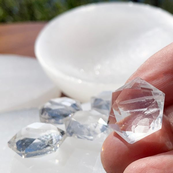 Clear Quartz Sacred Geometry Faceted Crystal Fashion