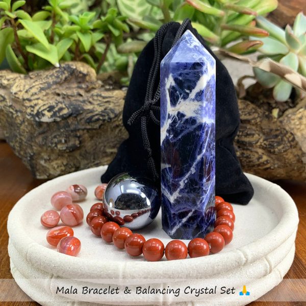 Mala Bracelet & Balancing Crystal Set 🙏 Sale