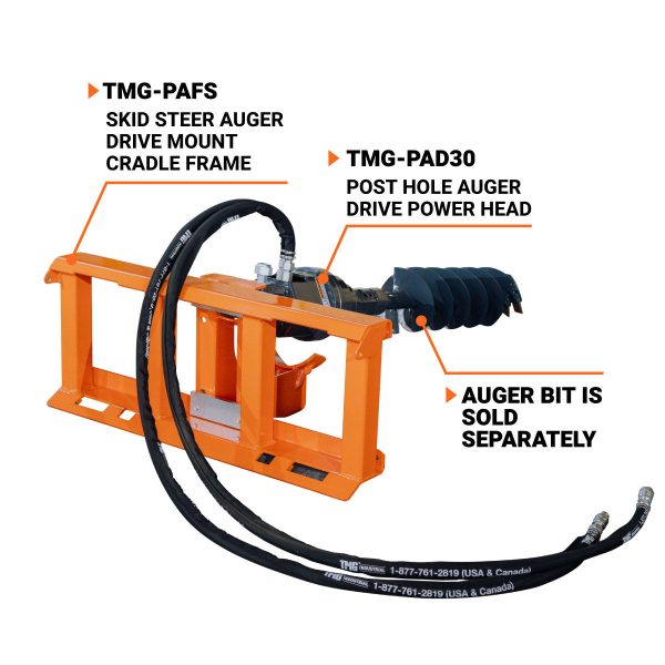 TMG Industrial Skid Steer Auger Drive Mount Cradle Frame for TMG-PAD30, Universal Skid-Steer Hookup, TMG-PAFS Online Hot Sale - Image 3