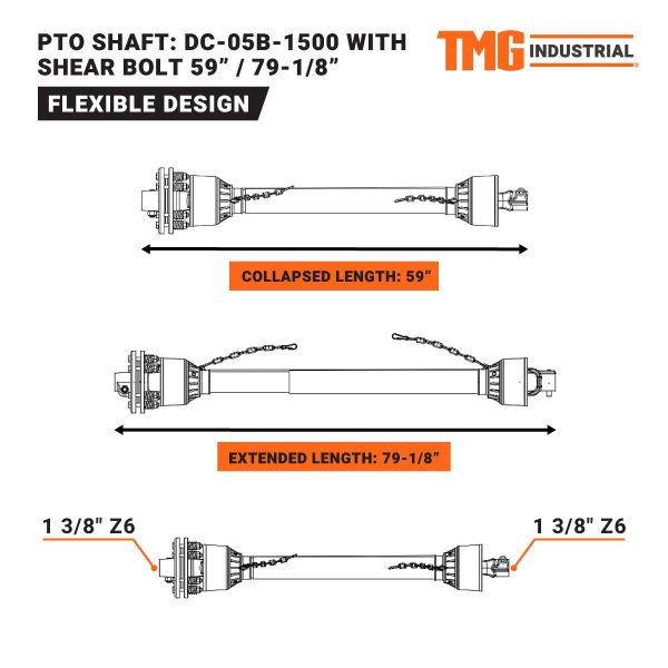 TMG Industrial 70” 3-Point Hitch Slasher Topper Mower, Category 1 & 2, PTO Shaft Included, TMG-TST70 For Sale - Image 4