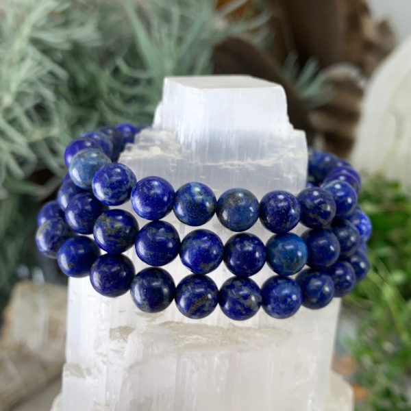 Mala Lapis Lazuli Bracelet With Velvet Pouch For Sale - Image 2