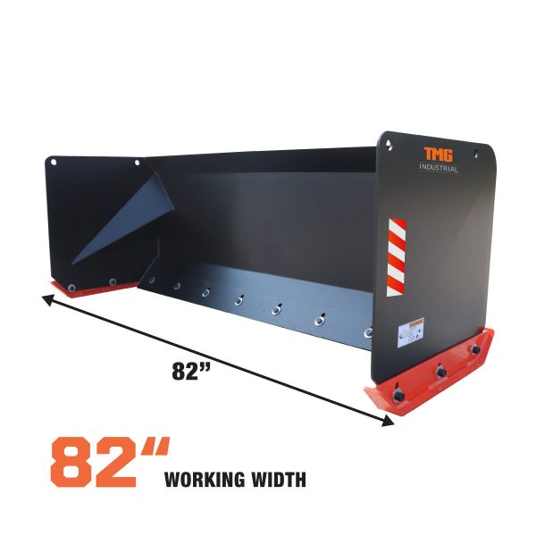 TMG Industrial 7’ Skid Steer Snow Pusher w Steel Cutting Edge, Pivoting Wear Shoes, Side Braces, 40-70 HP, TMG-SP07 Online now - Image 3