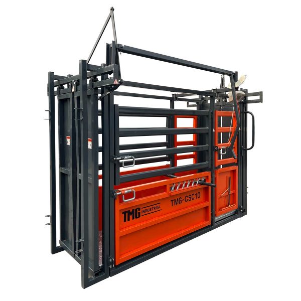TMG Industrial 10’ Cattle Work Chute 4500-lb Weight Scale, Side Exit, Upper Lower Swing Openings, LCD Weight Display, TMG-CSC10 Online - Image 3