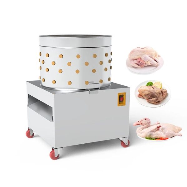 TMG Industrial 23” Chicken Plucking Machine, Stainless Steel Drum, Caster Wheels, Feather Discharge Chute, TMG-CP23 on Sale - Image 2