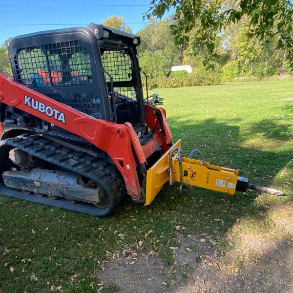 TMG Industrial 30-70 HP Skid Steer Hydraulic Breaker, 2” Moil Point Chisel, 350 J Impact Energy, Universal Mount, TMG-HB53S Online now - Image 4