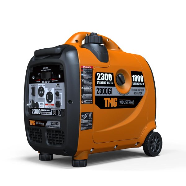 TMG Industrial 2300 Watt Digital Inverter Gasoline Generator, 79 cc OHV Engine, 6.5 Hour Run Time, 120 240 VAC, Telescopic Pull Handle, Parallel Cable Kit, TMG-2300GI Sale