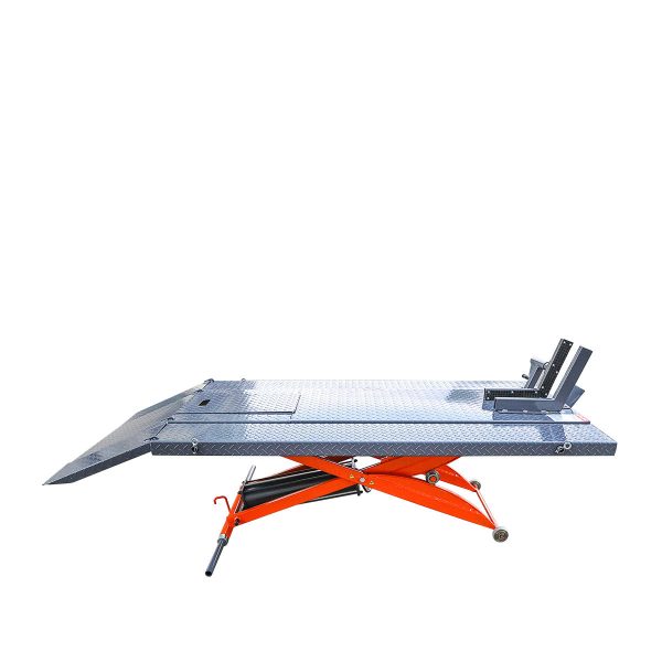 TMG Industrial 1000 lb Portable Motorcycle ATV Scissor Lift, 44” Work Platform, 10” Side Panel Extensions, Front Vise Kit, TMG-1000PML For Discount - Image 2