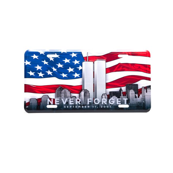 Twin Towers License Plate - Red, White, and Blue Online