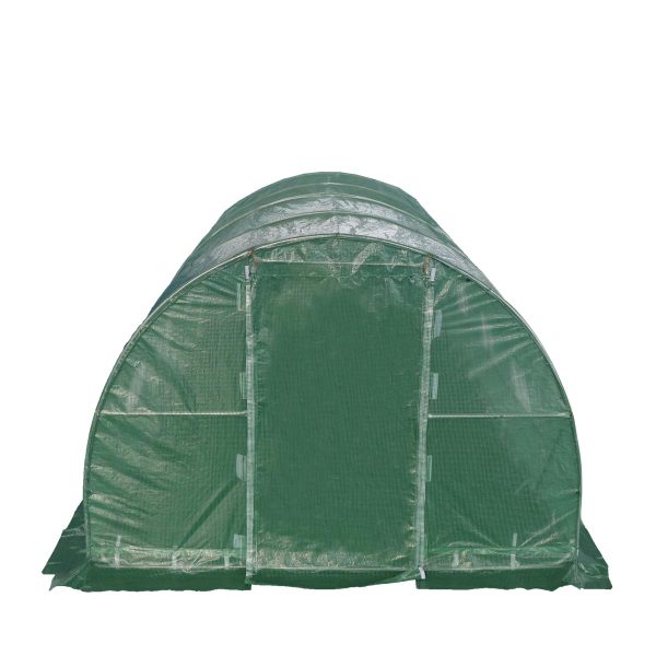 TMG Industrial 10’ x 10’ Tunnel Greenhouse Grow Tent w Ripstop Leno Cover, Cold Frame, Roll-Up Mesh Windows, Round Top Roof, TMG-GH1010R Online Hot Sale - Image 5