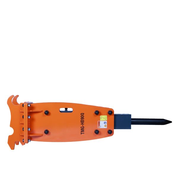 TMG Industrial 6-9 Ton Excavator Backhoe Hydraulic Breaker, Quick Change (Q C) Lugging, 3” Moil Point Chisel, 785 J Impact Energy, TMG-HB90Q Sale - Image 5