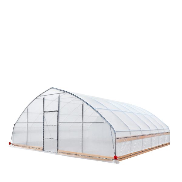 TMG Industrial 25’ x 25’ Tunnel Greenhouse Grow Tent w 6 Mil Clear EVA Plastic Film, Cold Frame, Hand Crank Roll-Up Sides, Peak Ceiling Roof, TMG-GH2525 Online now