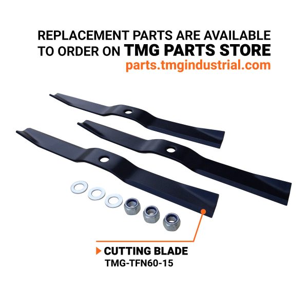 TMG Industrial 60” Tow-Behind 3-Point Hitch Finish Mower, 20-40 HP Compact Tractor, PTO Drive Shaft Included, TMG-TFN60 Online Sale - Image 5