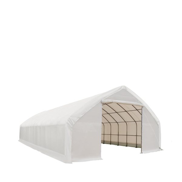 TMG Industrial 30  x 70  Straight Wall Peak Ceiling Storage Shelter with Heavy Duty 11 oz PE Cover & Drive Through Doors, TMG-ST3070E(Previously ST3070) Sale - Image 2