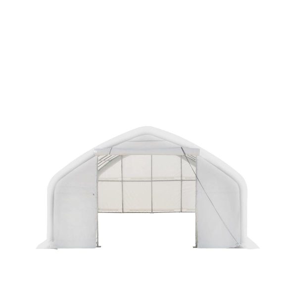 TMG Industrial 20  x 30  Straight Wall Peak Ceiling Storage Shelter with Heavy Duty 17 oz PVC Cover & Drive Through Door, TMG-ST2031V (Previously ST2030V) Online Sale - Image 2