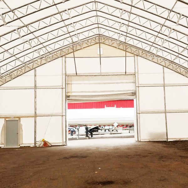 TMG Industrial Pro Series 70  x 150  Dual Truss Storage Shelter with Heavy Duty 32 oz PVC Cover & Drive Through Doors, TMG-DT70150-PRO on Sale - Image 5