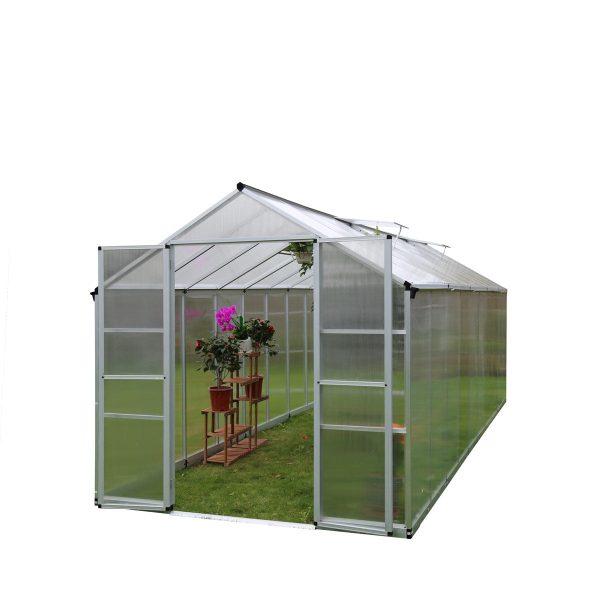 TMG Industrial 8  x 20  Aluminum Frame Greenhouse w 4 mm Twin Wall Polycarbonate Panels, UV Protected Panels, TMG-GH820 Online Hot Sale - Image 5