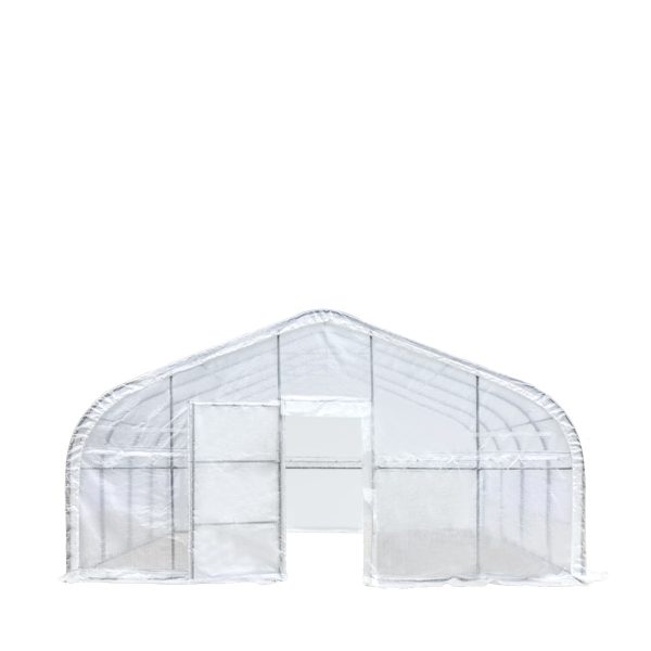 TMG Industrial 20’ x 20’ Tunnel Greenhouse Grow Tent w 12 Mil Ripstop Leno Mesh Cover, Cold Frame, Roll-up Windows, Peak Ceiling Roof, TMG-GH2020 For Discount - Image 2