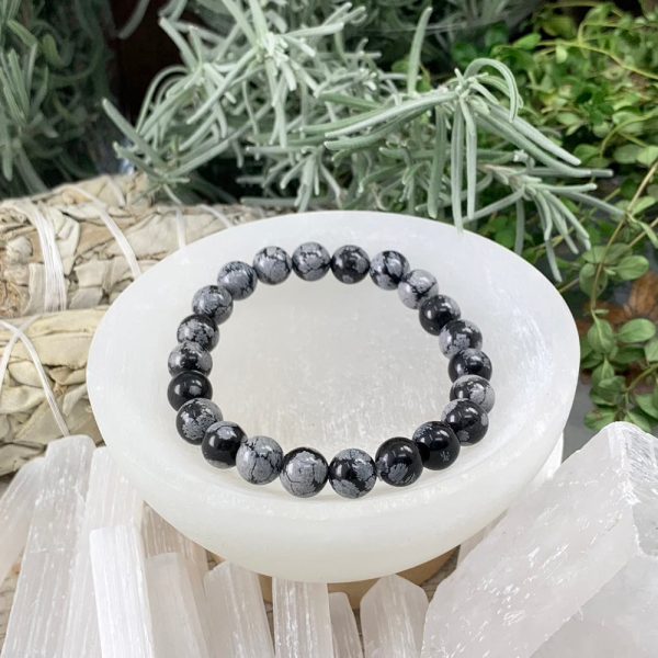 Mala Snowflake Obsidian Bracelet With Velvet Pouch Online Hot Sale - Image 4