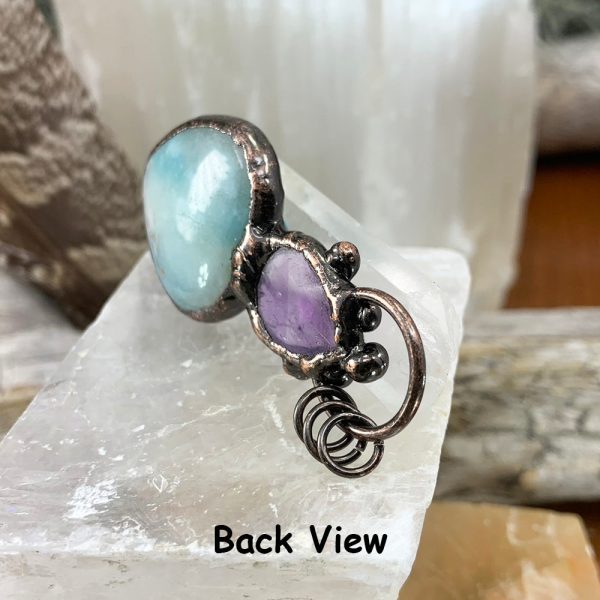 Green Chalcedony + Amethyst Soldered Pendant Discount - Image 4
