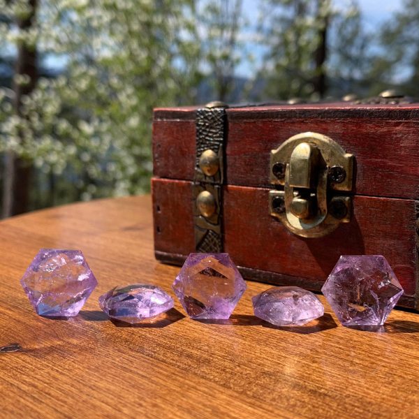 Amethyst Sacred Geometry Faceted Crystal For Sale